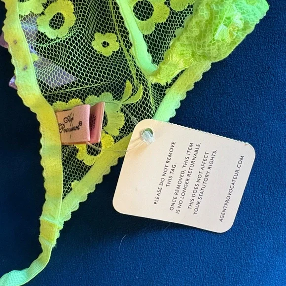 Agent Provocateur Neon Yellow/Green Brittnie Thong, NWT, Original Gift Box